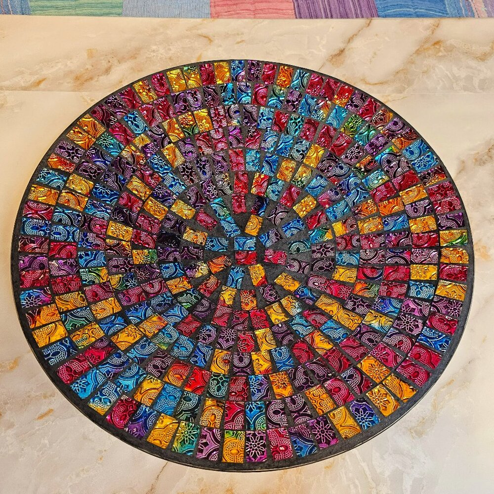 Large Mosaic Bowl, Vibrant Colors